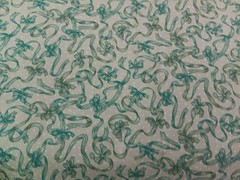 Vintage Green Ribbons & Bows on Light-Green, Classic Cottons, P7659 By The Yard