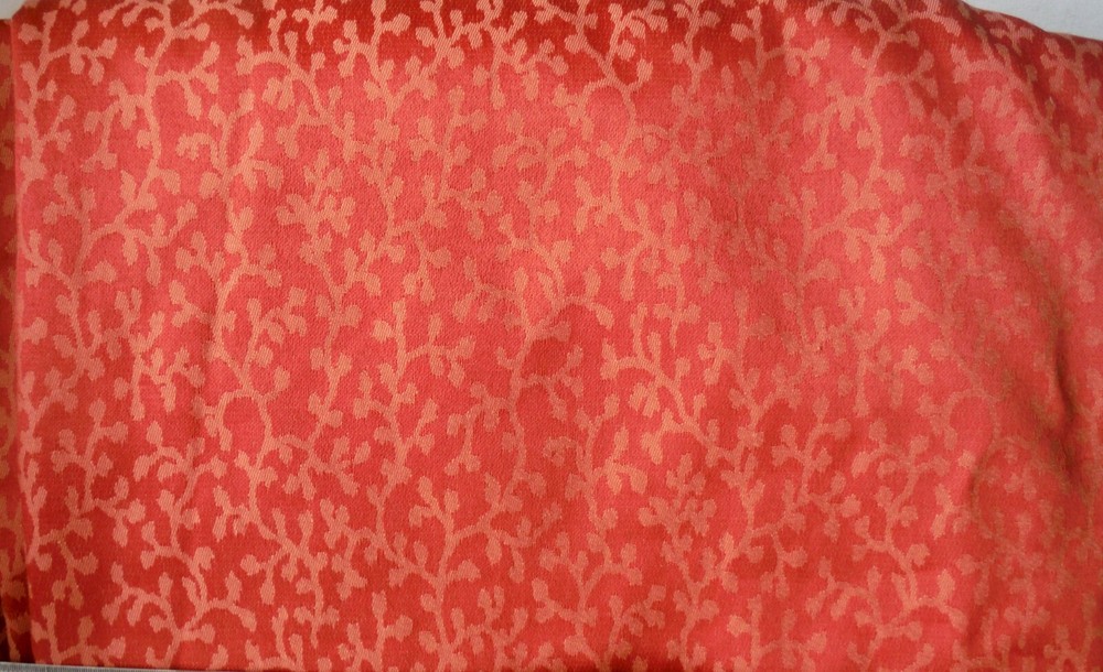 Vintage Single Curtain Coral Red Design use for Upholstery or Make Pillows L5832