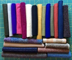 FELTED WOOL FABRIC PIECES MODA & Upcycled LOT APPLIQUE RUGS FIBER ART CRAFT 7 oz