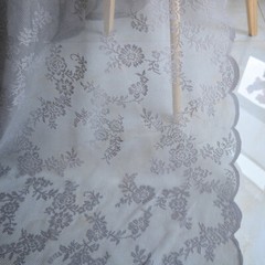 1M Embroidery Lace Mesh Fabric Tulle for Bridal Wedding Dress Curtain Tablecloth
