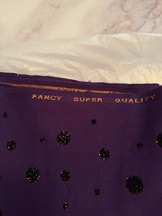 Super Quality Worsted Wool Fabric. Deep Purple With Glitter Polka Dots 5.11 yds