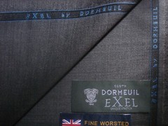 DORMEUIL “EXEL” MERINO WOOL WORSTED SUITING FABRIC IN “SHARKSKIN” = *See Below*