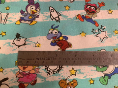 Muppet Babies Scrap 9″x 21”, Fat Eighth, Cotton Fabric, Kermit, Fozzie, Piggy