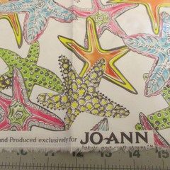 Cotton Fabric Joanns Multicolored Starfish On White 22″ x 48″ Craft Quilt