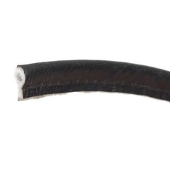 Boat Puff Cord Welting | Faux Leather Black 1/2 x 1/4 Inch (YD)