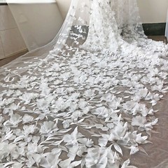 3D Embroidery Flower Lace Fabric Colorful Floral Vines Lace Tulle for Dress
