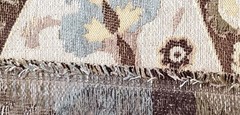 3 YARDS Luxury Upholstery Woven Jacquard Fabric Blue Tan Mediterranean Ogee