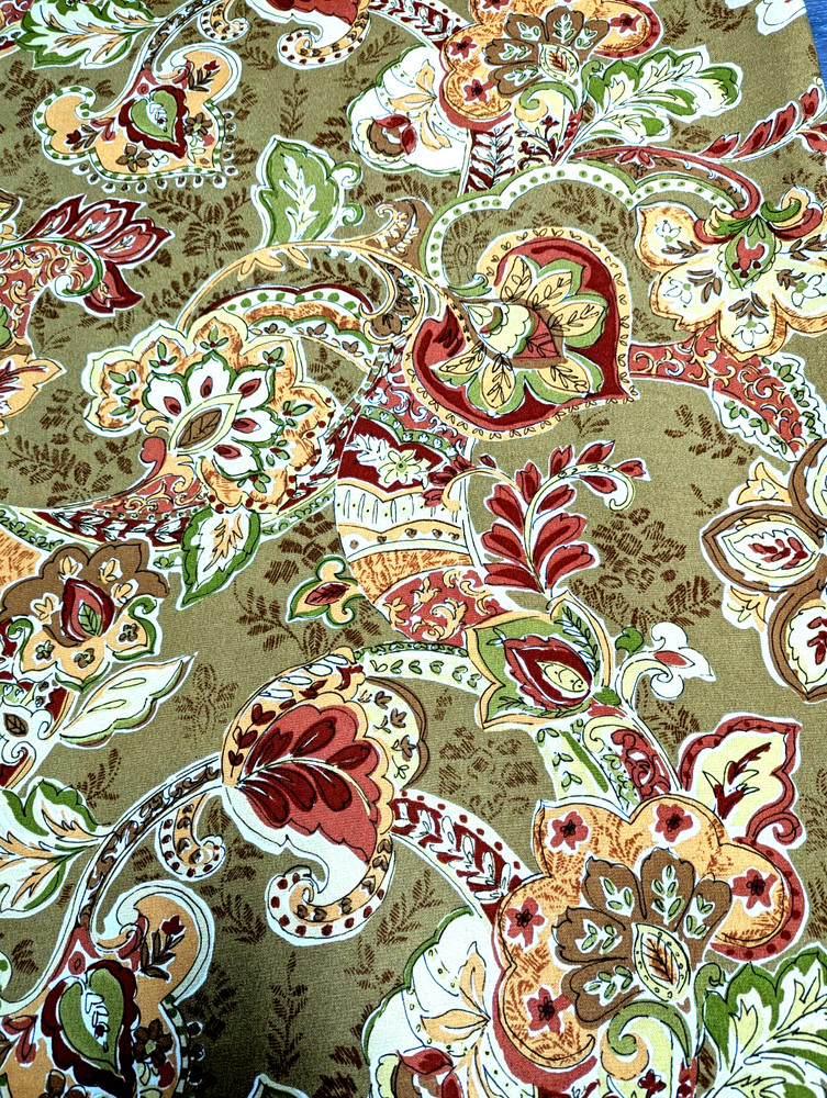 Braemore Design Floral Art Screen Print Fabric Drapery Pillow Upholstery 6 Yard