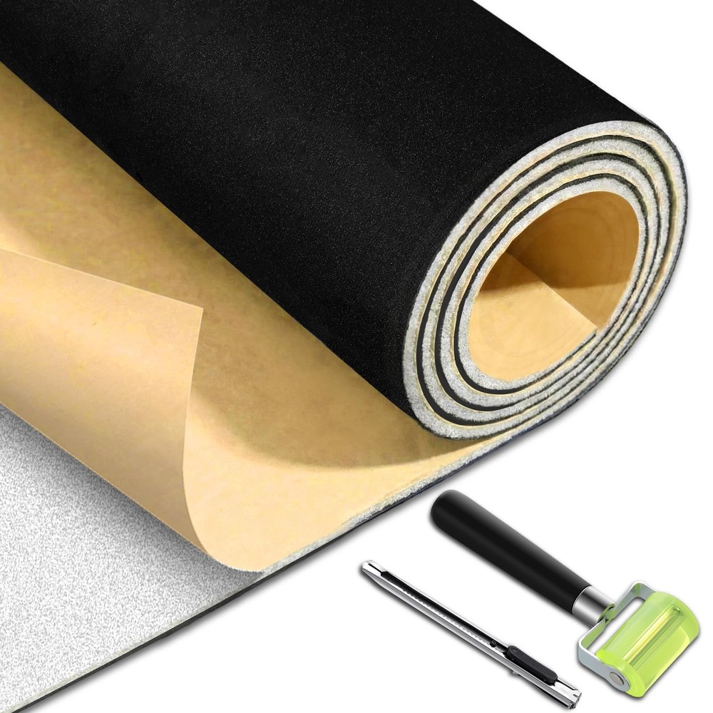 Tegeme Self-Adhesive Automotive Headliner Fabric 36 x 60 36 x 60 Inch, Black