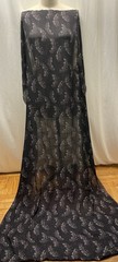 100% Silk Georgette Black Soft Purple Speckle Fabric 2.75 Yds Long 46″ Wide