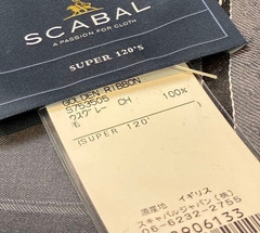Scabal GOLDEN RIBBON Super 120’s Wool Fabric Gray Check 3.4m/ 3.7yd 240gm UK