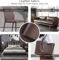 Faux Leather Brown PU Leather Fabric 36″ X 54″ 1 Yard 0.8 Mm Thickness Synthetic