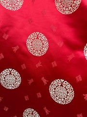 Charley RED GOLD Chinese Luck Brocade Chinese Satin Fabric by the Yard – 10152