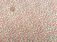 Off White with Red Hearts Floral Print Cotton Fabric Wamsutta 36×44″ F109