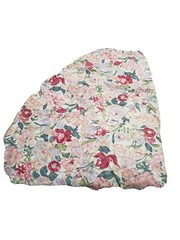 Placton Rounded Large Fabric Piece Multicolor Floral Linen? Cottagecore READ
