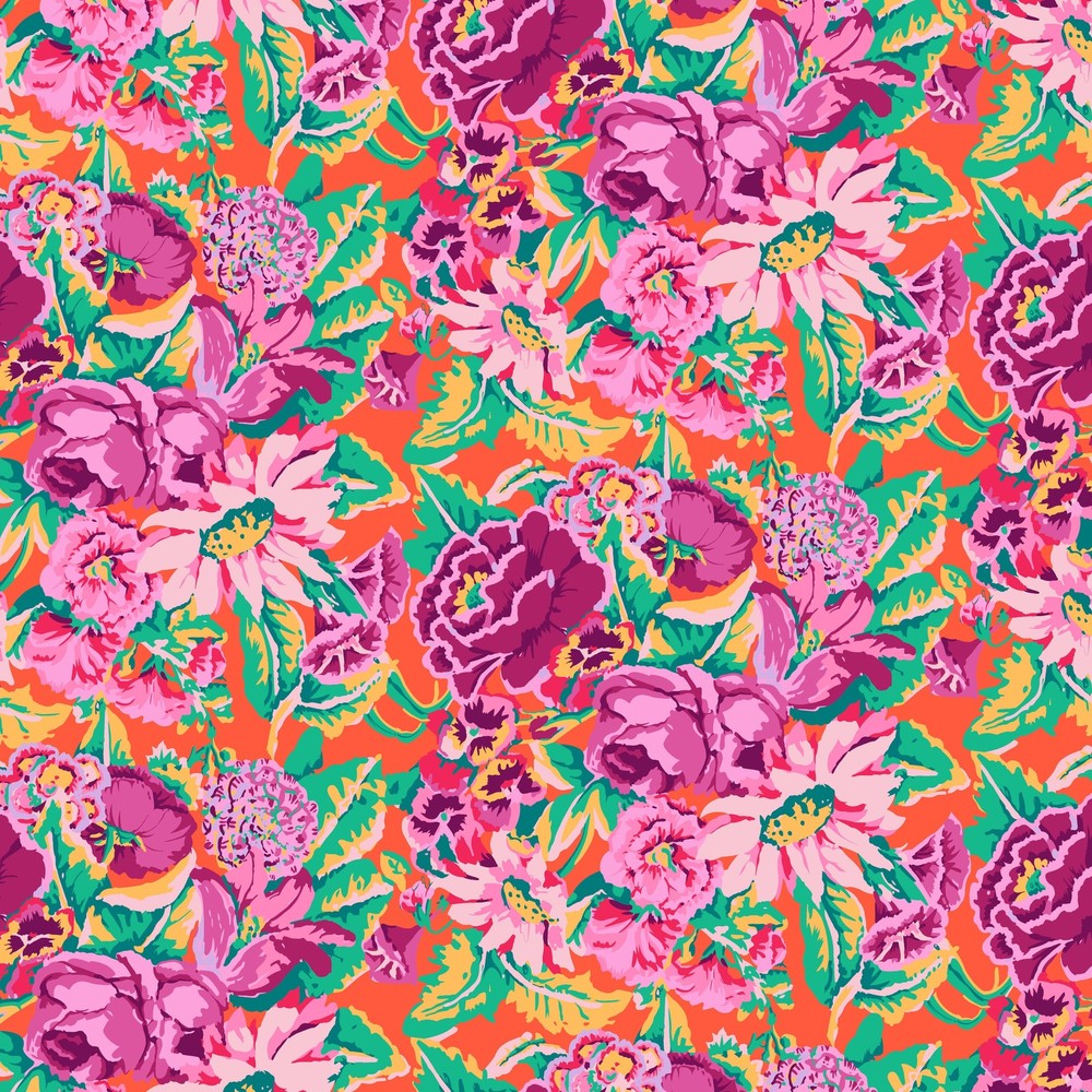 1/2 Yard – Kaffe: From the Archives | Floral Dance – Magenta by Kaffe Fassett