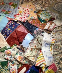 Quilt Scrap Lot 3 lb mixed 2″ + strips cotton calico prints strips floral fun