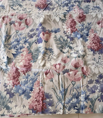 Vtg 1987 House ‘N Home Pink Purple Teal Floral Drapery Fabric 54″ 6.5 Yards