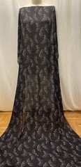 100% Silk Georgette Black Soft Purple Speckle Fabric 2.75 Yds Long 46″ Wide