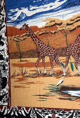 Large Fabric Panel 65″ X 46″ African Giraffes Twigs