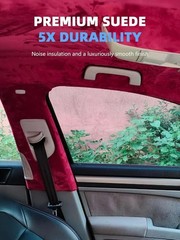 Crease-Free Red Suede Headliner Fabric 96″ L x 60″ W – Hassle-Free Installation