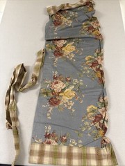 VTG Ralph Lauren Fabric Remnant Sewn On 20″x60″ Blue Floral 1990s Flannel Roses