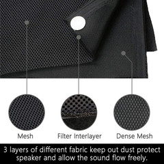 Speaker Grill Cloth Stereo Mesh Fabric for Speaker Repair, Black – 55 X 20 in /
