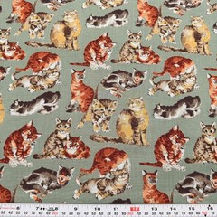 Vtg 1995 Mini Catnip Phillip De Leon Alexander Henry Cotton Remnant 17″ x 44″