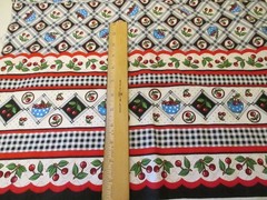 Cotton FAbric CHERRIES With Single Border 30″ long 40″ wide