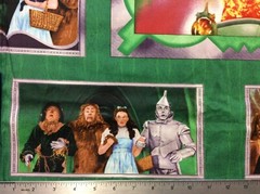 PNL87 Wizard of Oz Emerald City Dorothy Cotton Quilt Fabric Panel 23×44 Rare OOP