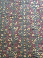 REVERSIBLE 2 Yds Southwestern Tribal Chenille Fabric – Kilim Aztec Jacquard