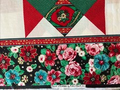 3 Panels for Pillows Ozark Christmas by Fabri Quilt Poinsettias Roses Holly