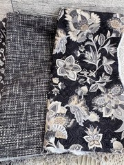 3 Piece Bundle of Black Print Cotton Fabrics- 1/2 yard each= 1.5 Yards by WOF