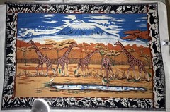 Large Fabric Panel 65″ X 46″ African Giraffes Twigs