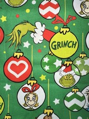 FERN’s XL SCRAP 10X22 “How The Grinch Stole Christmas” Ornaments Fabric