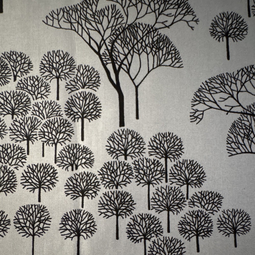 Alexander Henry A Ghastlie Grove 2021 Fabric Slate Gray/Black Tree