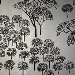 Alexander Henry A Ghastlie Grove 2021 Fabric Slate Gray/Black Tree