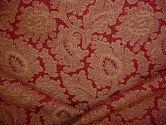 5-7/8Y Kravet 17449 Buttercream Red Floral Damask Jacquard Upholstery Fabric