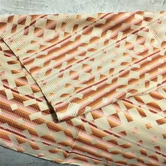 Duralee Geometric Pattern Reversible Designer Fabric Sample Beige Pink Mauve US