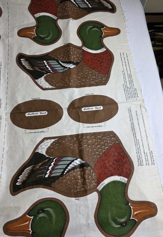 VTG Screen Print Mallard Duck Cut-Out Sewing Pattern–Cranston Print Works Co