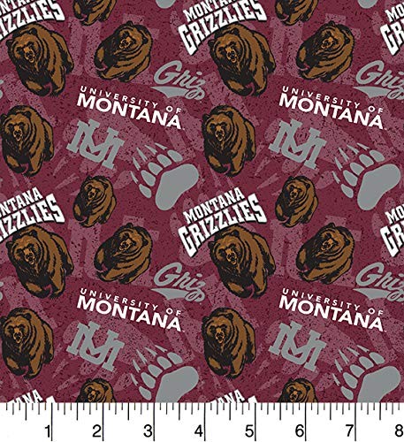 SYKEL ENTERPRISES Univeristy of Montana Cotton Fabric with Tone on 43 Inches