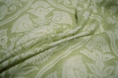 Bickleigh Pear Green Cream Printed Floral Damask Covington Fabric