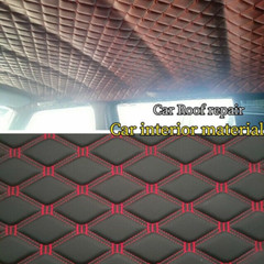Plaid Check Faux Leather Quilted Fabric Thicken Diamond Cloth Sponge Back DIY