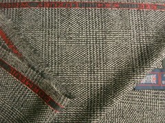 DORMEUIL 67% WOOL & 33% SILK JACKETING FABRIC “Dorsilk Red” Check/Plaid = 2.0 m.
