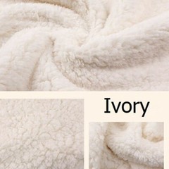 1M Polyester Sherpa Berber Fleece Fabric Faux Fur Lining Cloth Plain Soft Winter