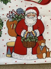 Vintage 1993 Susan Winget Christmas Collection Applique Fabric Panel Santa Angel