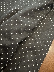 10 YARDS 44″W Dark CHARCOAL GRAY & White POLKA DOTS 100% COTTON FABRIC Vintage