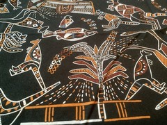 Hoffman California Fabrics 1989 African Tribal Print 2 Yards New Old Stock 42” W