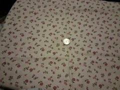 Pink And Green Floral On White Cotton Fabric 44″ X 32″
