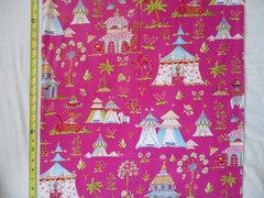 1 YD OOP~Cotton Haute Girls Toile Free Spirit Westminster Fibers Hot Pink+Multi